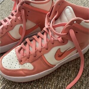 Nike High-Top Sneakers in Pink and Cream